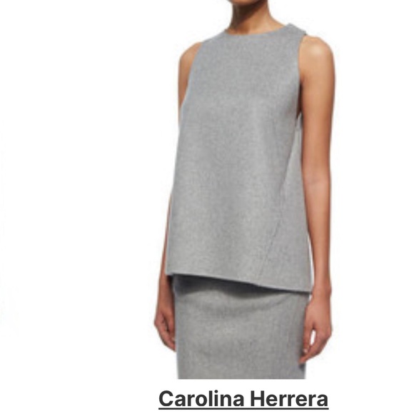 Carolina Herrera luxury CASHMERE Light Gray sleeveless Top made in Italy 6 - Picture 1 of 16